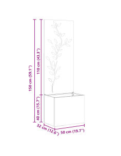 Schermo per privacy in giardino Floreale Ruggine 50 x 140 cm