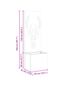 Schermo per privacy in giardino Ruggine 50 x 32 x 150 cm