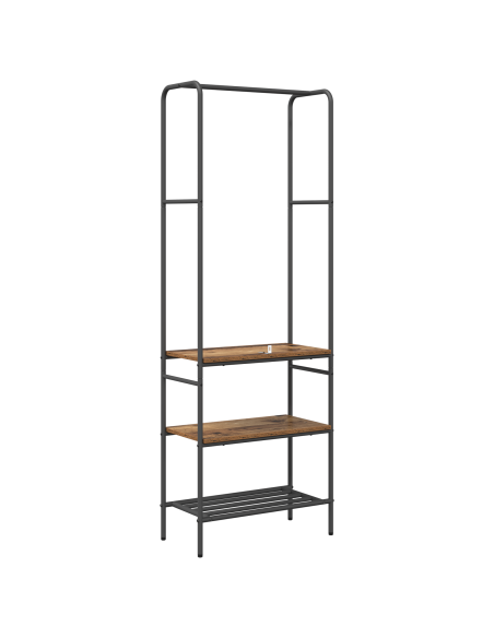 Ripiano per vestiti con mensole Legno antico 60 x 30 x 171 cm