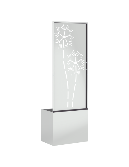 Vaso da Giardino con Pannello Decorativo Argento 50 x 140 cm