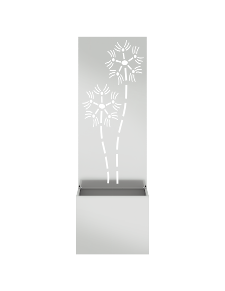 Vaso da Giardino con Pannello Decorativo Argento 50 x 140 cm