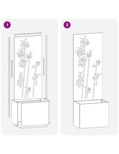 Vaso da Giardino con Pannello Decorativo Antracite 50 x 140 cm