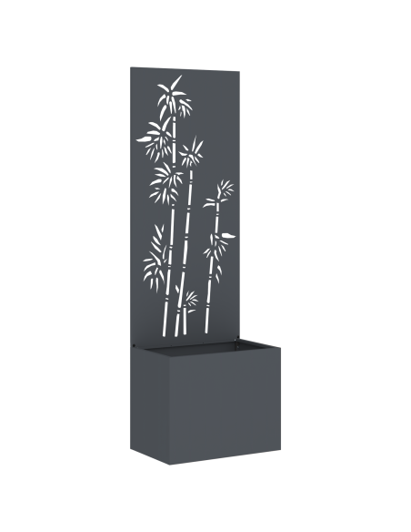 Vaso da Giardino con Pannello Decorativo Antracite 50 x 140 cm