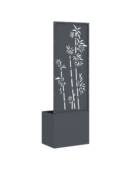 Vaso da Giardino con Pannello Decorativo Antracite 50 x 140 cm