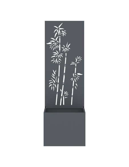 Vaso da Giardino con Pannello Decorativo Antracite 50 x 140 cm