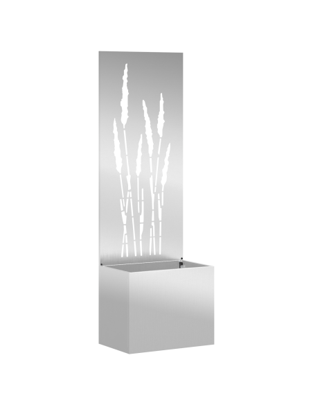 Vaso da Giardino con Pannello Decorativo Argento 50 x 140 cm