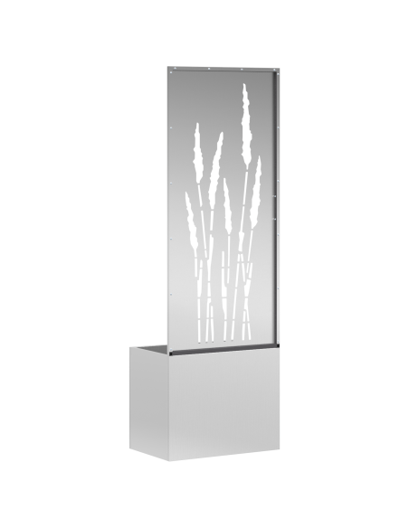 Vaso da Giardino con Pannello Decorativo Argento 50 x 140 cm