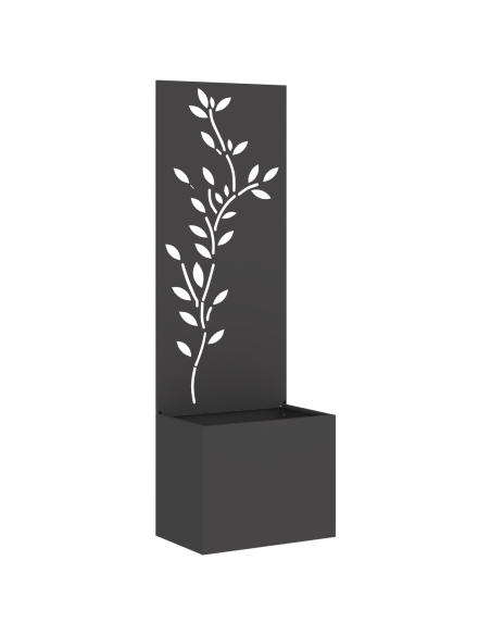 Vaso da Giardino con Pannello Decorativo Nero 50 x 140 cm