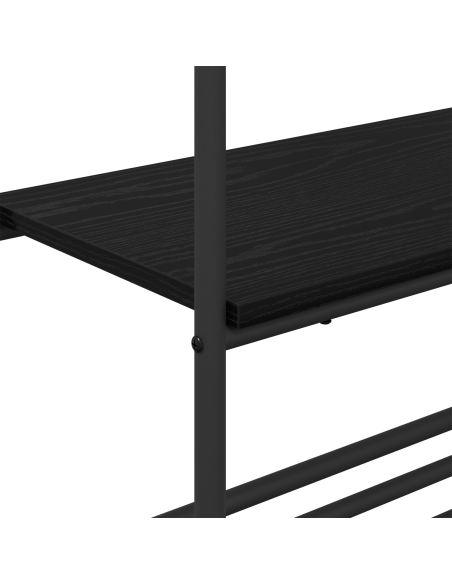 Ripiano per vestiti con mensole Rovere nero 60 x 30 x 171 cm