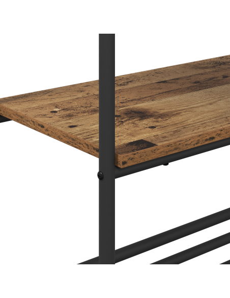 Ripiano per vestiti con mensole Legno antico 60 x 30 x 171 cm