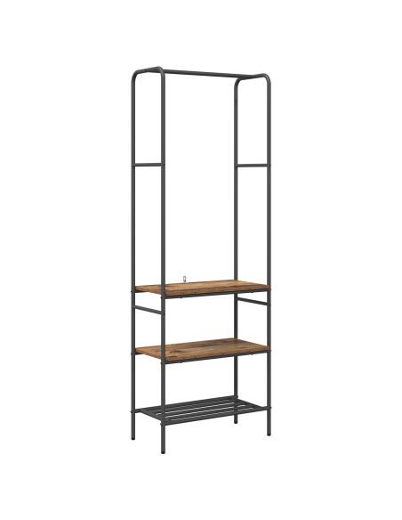 Ripiano per vestiti con mensole Legno antico 60 x 30 x 171 cm