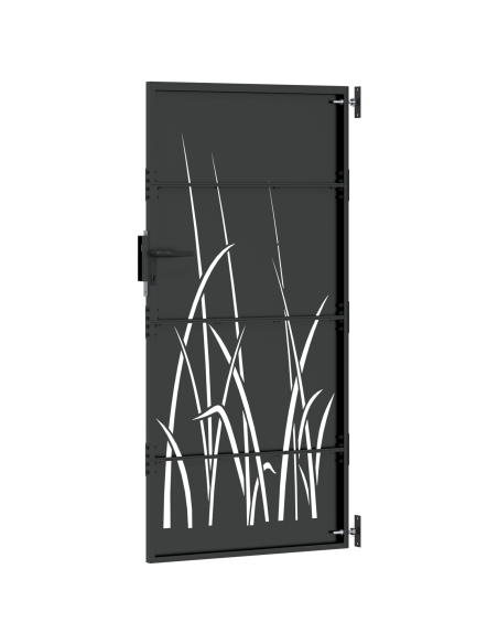 Cancello da giardino con blocco Nero 105 x 200 cm