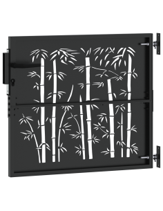 Cancello da giardino con blocco Nero 85 x 175 cm