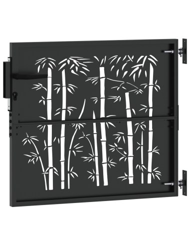 Cancello da giardino con blocco Nero 85 x 175 cm