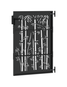 Cancello da giardino con blocco Nero 85 x 125 cm