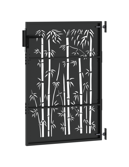 Cancello da giardino con blocco Nero 85 x 125 cm