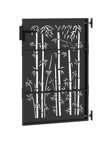 Cancello da giardino con blocco Nero 85 x 150 cm