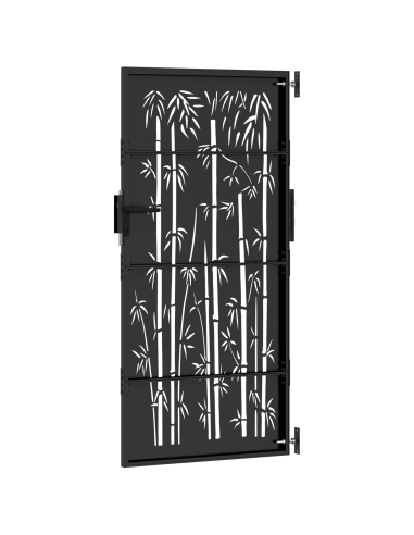 Cancello da giardino con blocco Nero 85 x 100 cm