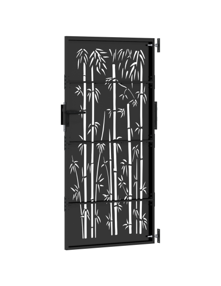 Cancello da giardino con blocco Nero 85 x 200 cm