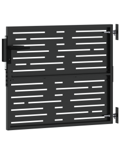 Cancello da giardino con blocco Nero 85 x 100 cm