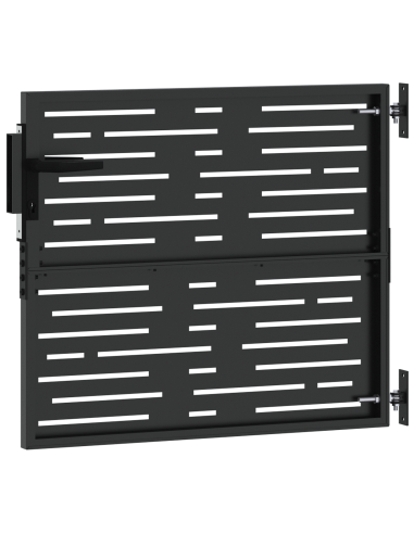 Cancello da giardino con blocco Nero 85 x 100 cm