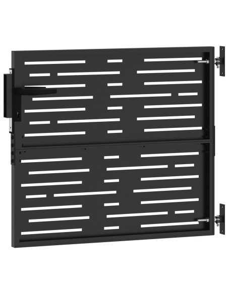 Cancello da giardino con blocco Nero 85 x 100 cm