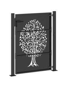 Cancello da giardino con blocco Nero 110 x 155 cm