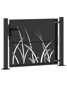 Cancello da giardino con blocco Nero 110 x 105 cm