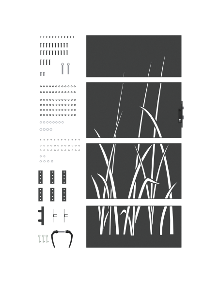 Cancello da giardino con blocco Nero 105 x 200 cm