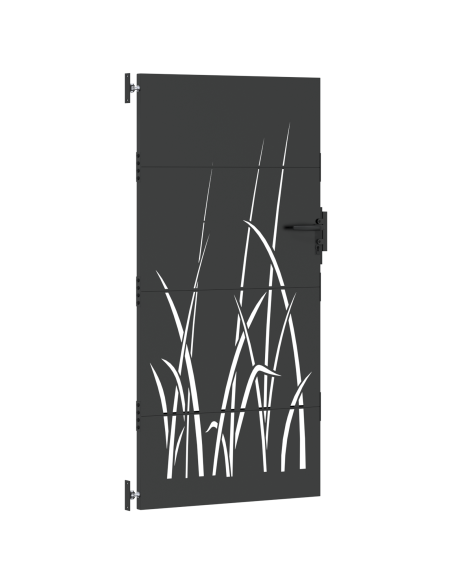 Cancello da giardino con blocco Nero 105 x 200 cm