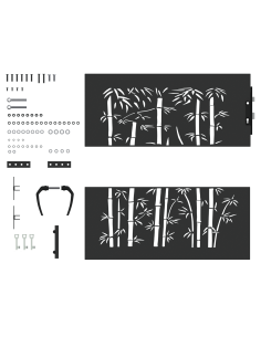 Cancello da giardino con blocco Nero 85 x 175 cm 2