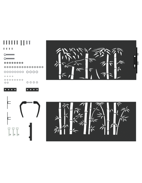 Cancello da giardino con blocco Nero 85 x 175 cm