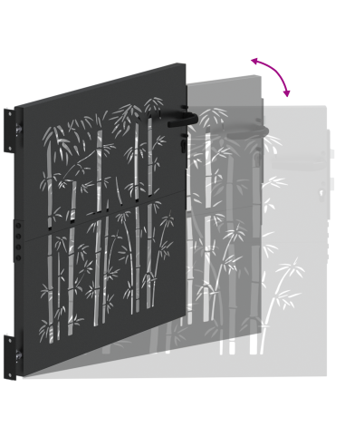 Cancello da giardino con blocco Nero 85 x 175 cm