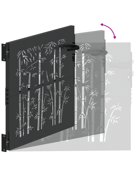 Cancello da giardino con blocco Nero 85 x 175 cm