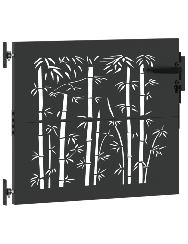 Cancello da giardino con blocco Nero 85 x 175 cm