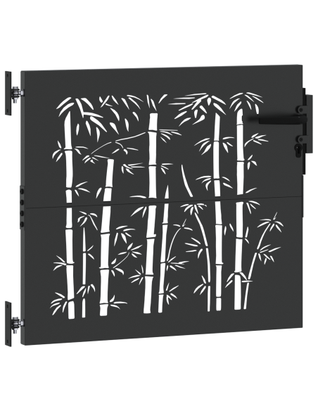 Cancello da giardino con blocco Nero 85 x 175 cm