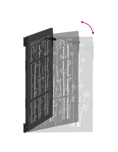 Cancello da giardino con blocco Nero 85 x 125 cm