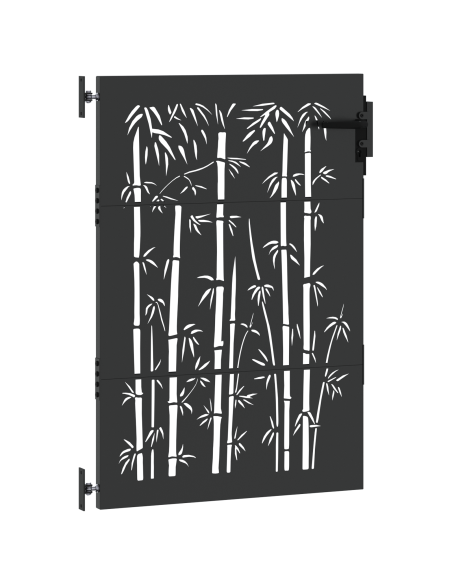 Cancello da giardino con blocco Nero 105 x 125 cm