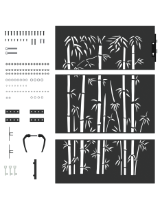 Cancello da giardino con blocco Nero 85 x 150 cm 2