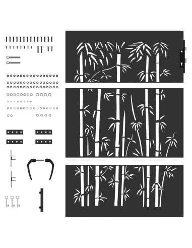 Cancello da giardino con blocco Nero 85 x 150 cm