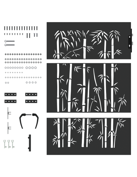 Cancello da giardino con blocco Nero 85 x 150 cm