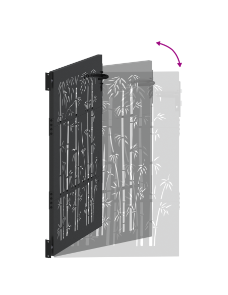 Cancello da giardino con blocco Nero 85 x 150 cm