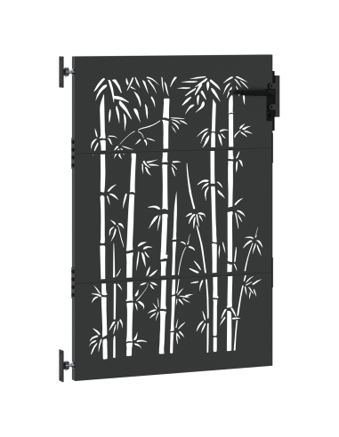 Cancello da giardino con blocco Nero 85 x 150 cm