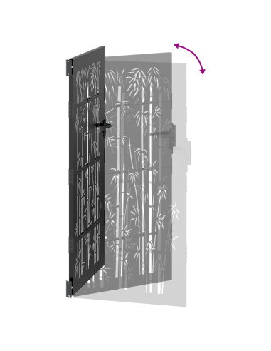 Cancello da giardino con blocco Nero 85 x 100 cm