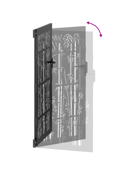 Cancello da giardino con blocco Nero 85 x 100 cm