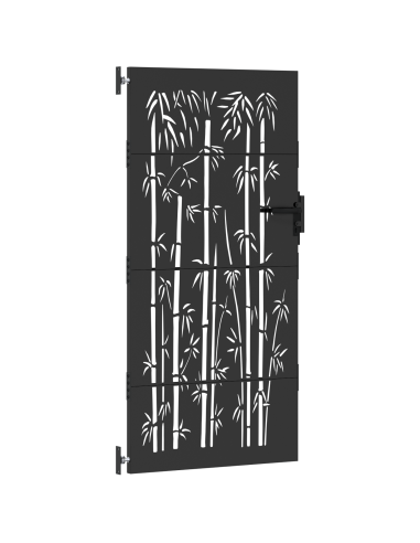 Cancello da giardino con blocco Nero 85 x 100 cm