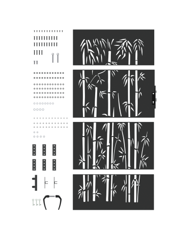 Cancello da giardino con blocco Nero 85 x 200 cm