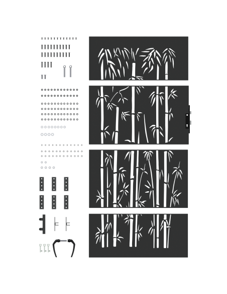 Cancello da giardino con blocco Nero 85 x 200 cm
