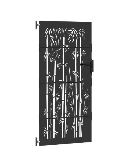 Cancello da giardino con blocco Nero 85 x 200 cm