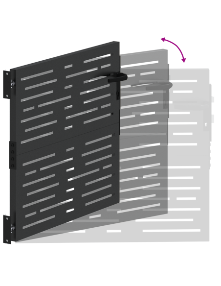 Cancello da giardino con blocco Nero 85 x 100 cm